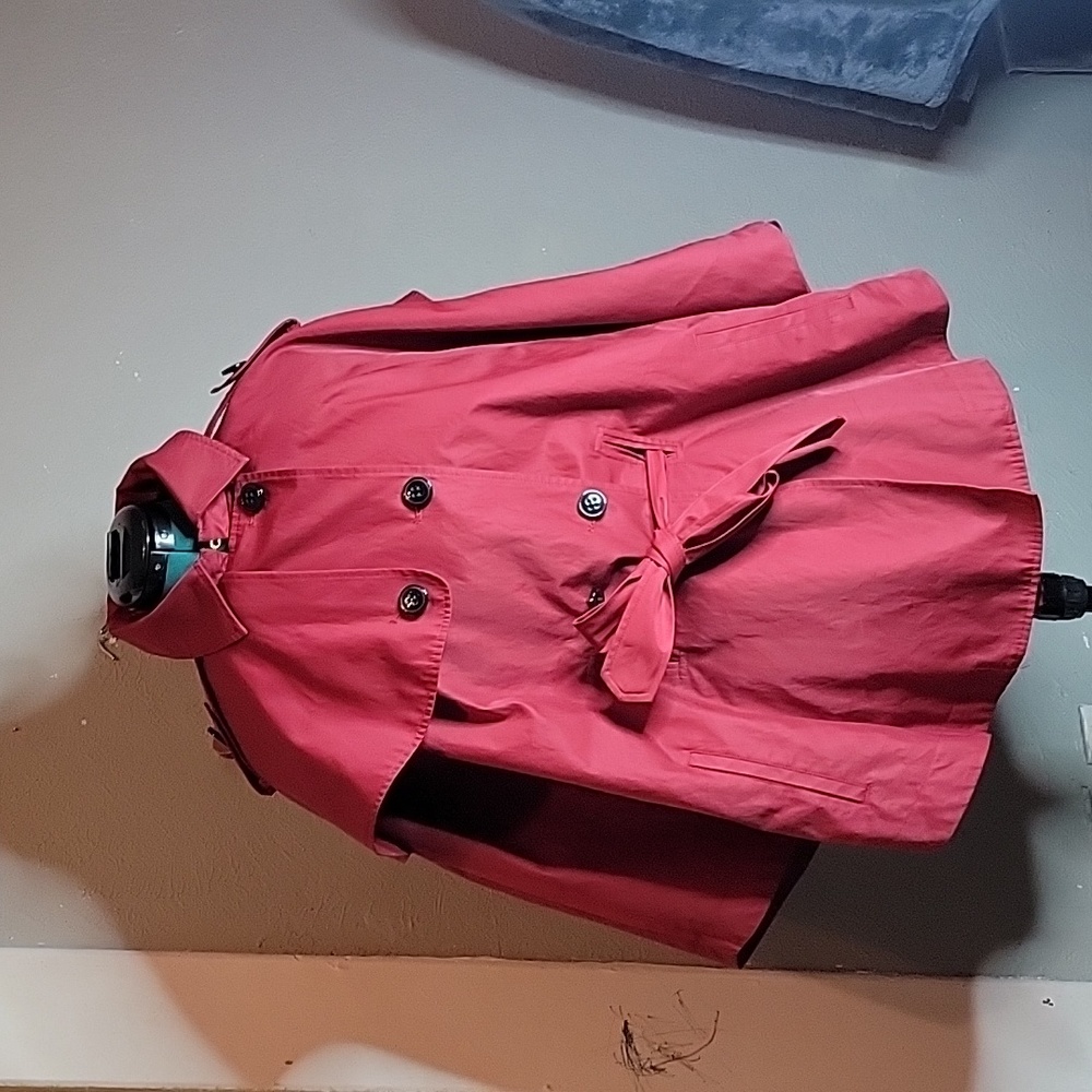 BETSEY JOHNSON RED DOUBLE BREASTED CAPE COAT Xl